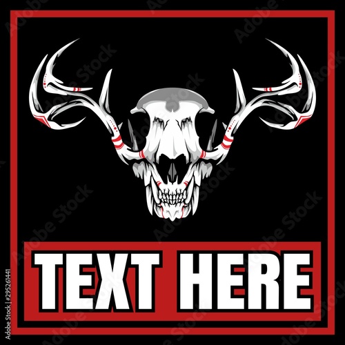 skull deer vector hand drawing