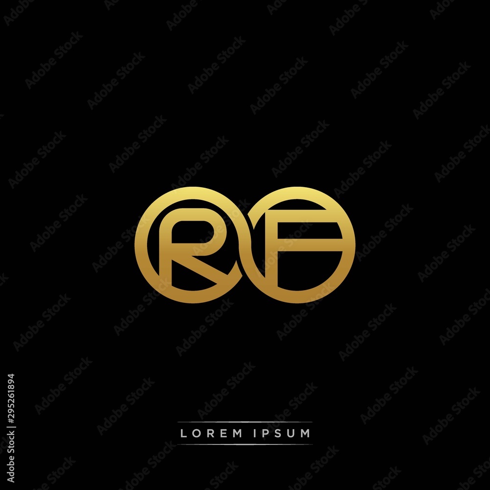 RF initial letter linked circle capital monogram logo modern template silver color version RF initial letter linked circle capital monogram logo modern template silver color version