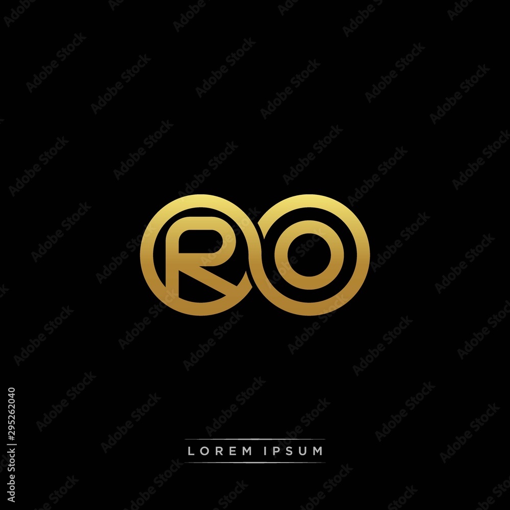 RO initial letter linked circle capital monogram logo modern template silver color version RO initial letter linked circle capital monogram logo modern template silver color version