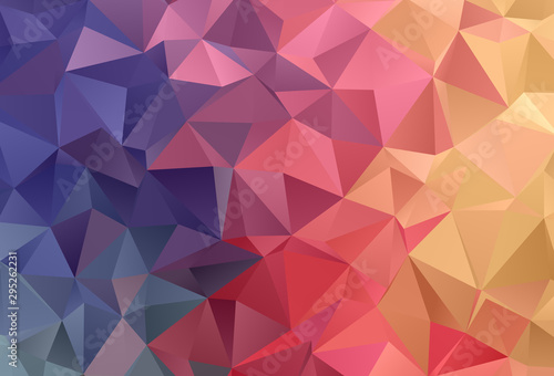 Light Red, Yellow vector polygon abstract layout.