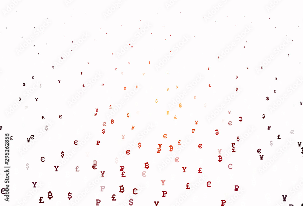 Light Red vector background with signs of currency.