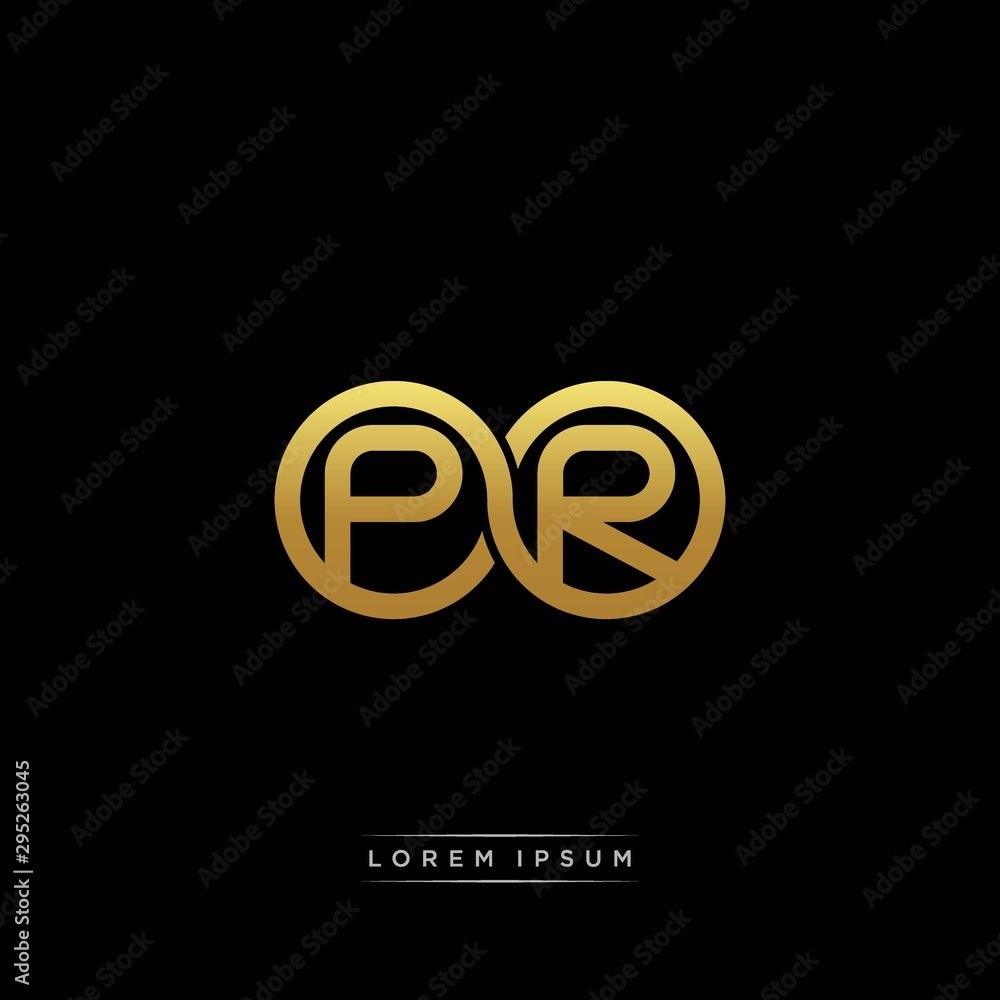 PR initial letter linked circle capital monogram logo modern template silver color version PR initial letter linked circle capital monogram logo modern template silver color version