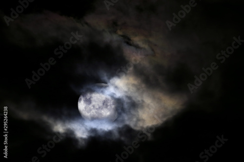 Spooky Moon with Clouds