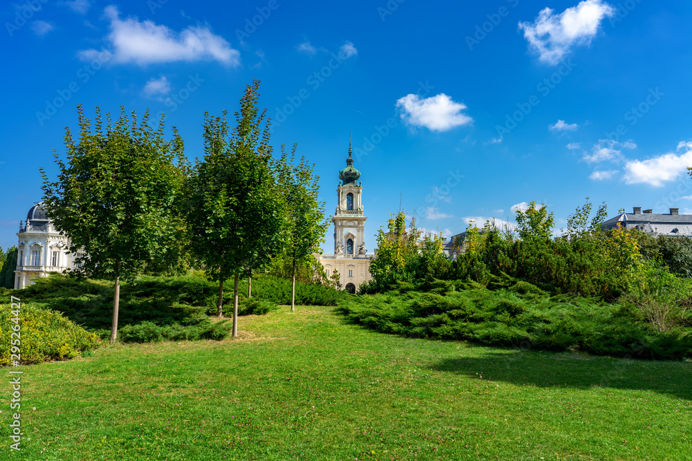 green park with a view of the Beautiful baroque Festetics Castle in Keszthely Hungary green park with a view of the Beautiful baroque Festetics Castle in Keszthely Hungary