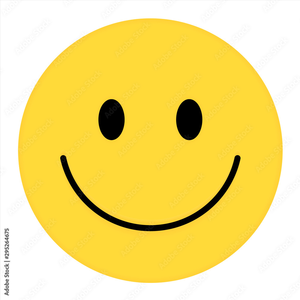 Smiley Face. Happy smiley emoji vector yellow. Vector happy circle face.  Stock Vector