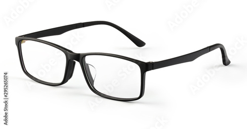 Plastic color eyeglass on the white background. Isolated eyeglass.
