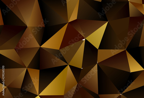 Dark Yellow vector template with crystals, triangles.