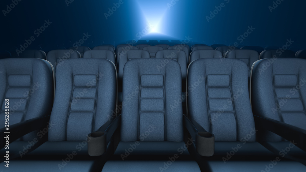 Fototapeta premium Empty cinema hall. 3d rendering