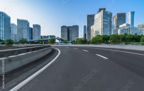 Asphalt road and modern city commercial buildings in Beijing  China