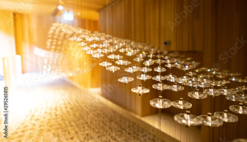 abstract blur image background Hanging crystal glass. look like Float the air © nuttapon