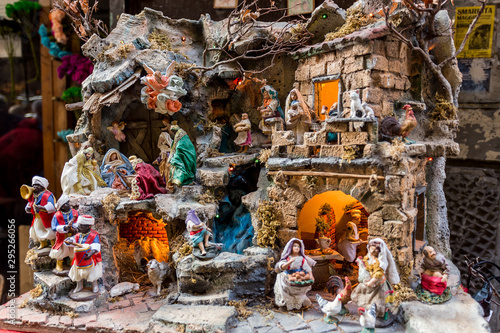 The art of Neapolitan nativity of S. Gregorio Armeno, S. Gregorio Armeno is a small street in the old town of Naples, Italy photo