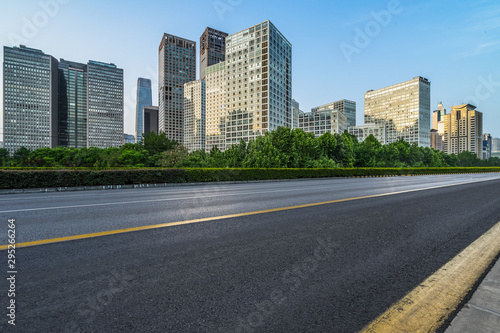 Asphalt road and modern city commercial buildings in Beijing  China