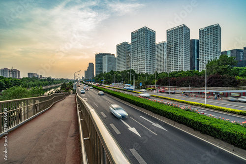 traffic on road and buildings in beijing © hallojulie
