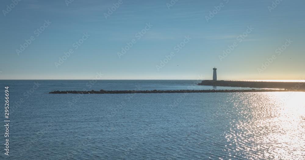 view of the marina exit of Agde, France