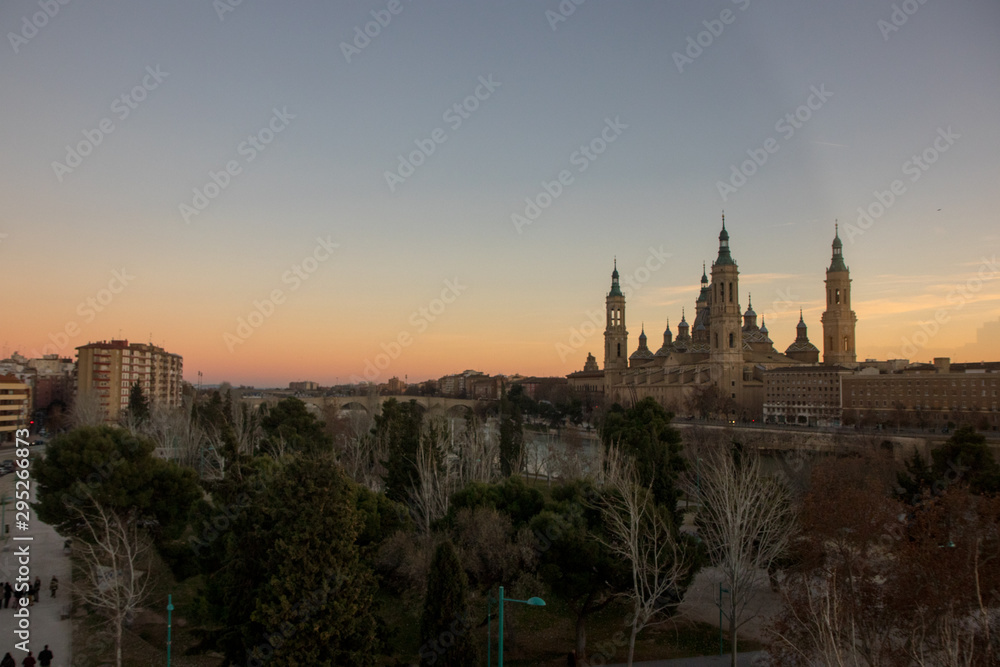beautiful spanish city at sunset