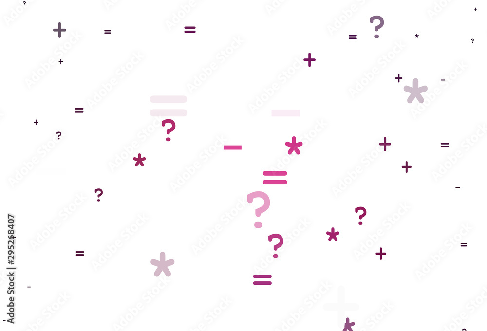 Light Pink vector background with math elements. Light Pink vector background with math elements.