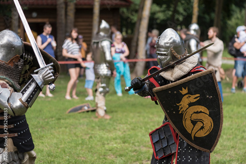 Reconstruction of the battle of medieval knights