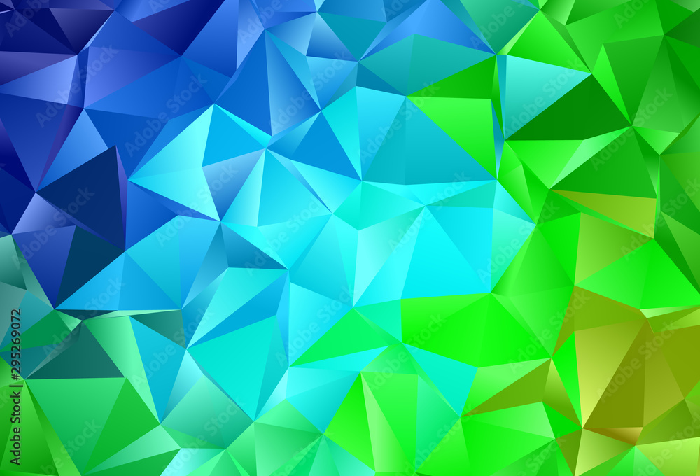 Obraz premium Light Blue, Green vector background with triangles.