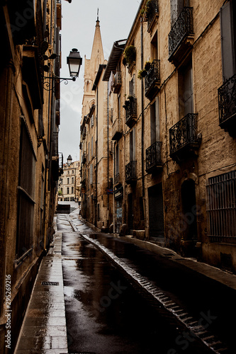 Rainy streets of Montpellier