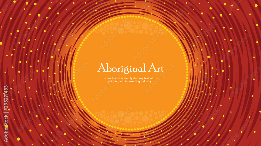 Aboriginal dot art vector banner with text. Stock Vector | Adobe Stock