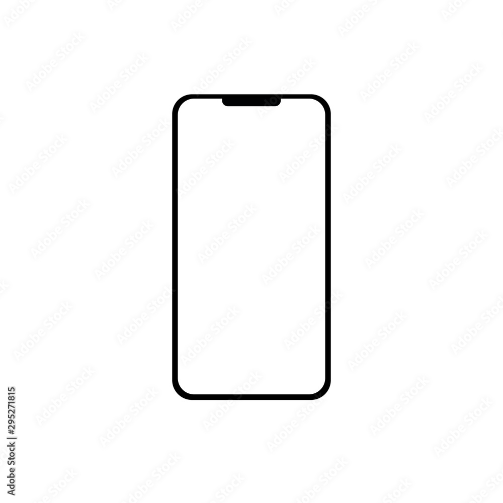 Smartphone template for design, mockup on white background. Smartphone template for design, mockup on white background.
