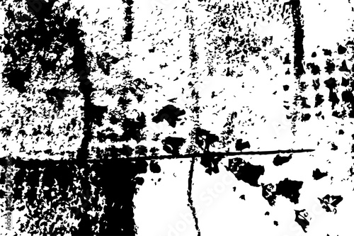 Vector abstract black and white background. Art texture with scratches, noise and grain.