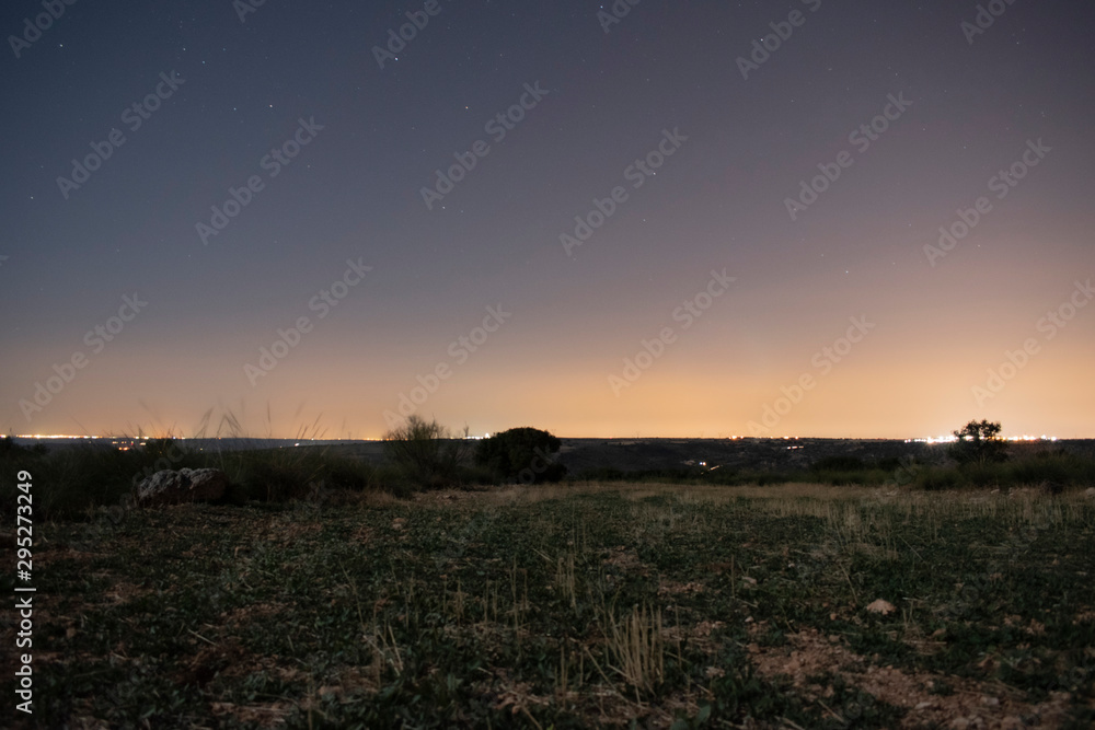 Image of meadow landscape at night time