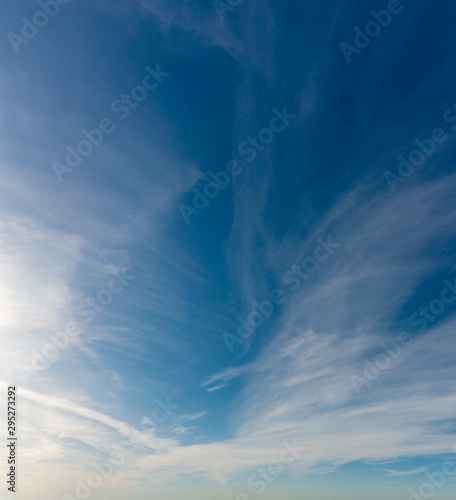 Fantastic soft clouds against blue sky  natural composition - panorama