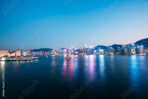 Landscape of Victoria Harbor in Hong Kong  © YiuCheung