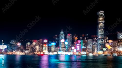 Landscape of Victoria Harbor in Hong Kong 