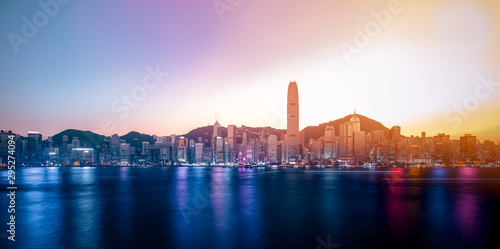 Photography Landscape of Victoria Harbor in Hong Kong