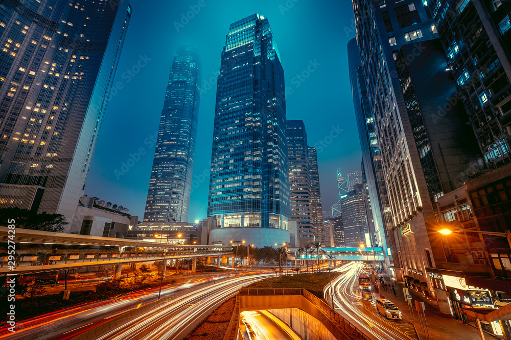 Fototapeta premium Hong Kong central at night time
