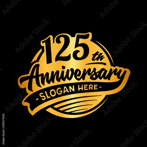 125 years anniversary design template. One hundred and twenty-five years logo. Vector and illustration. 