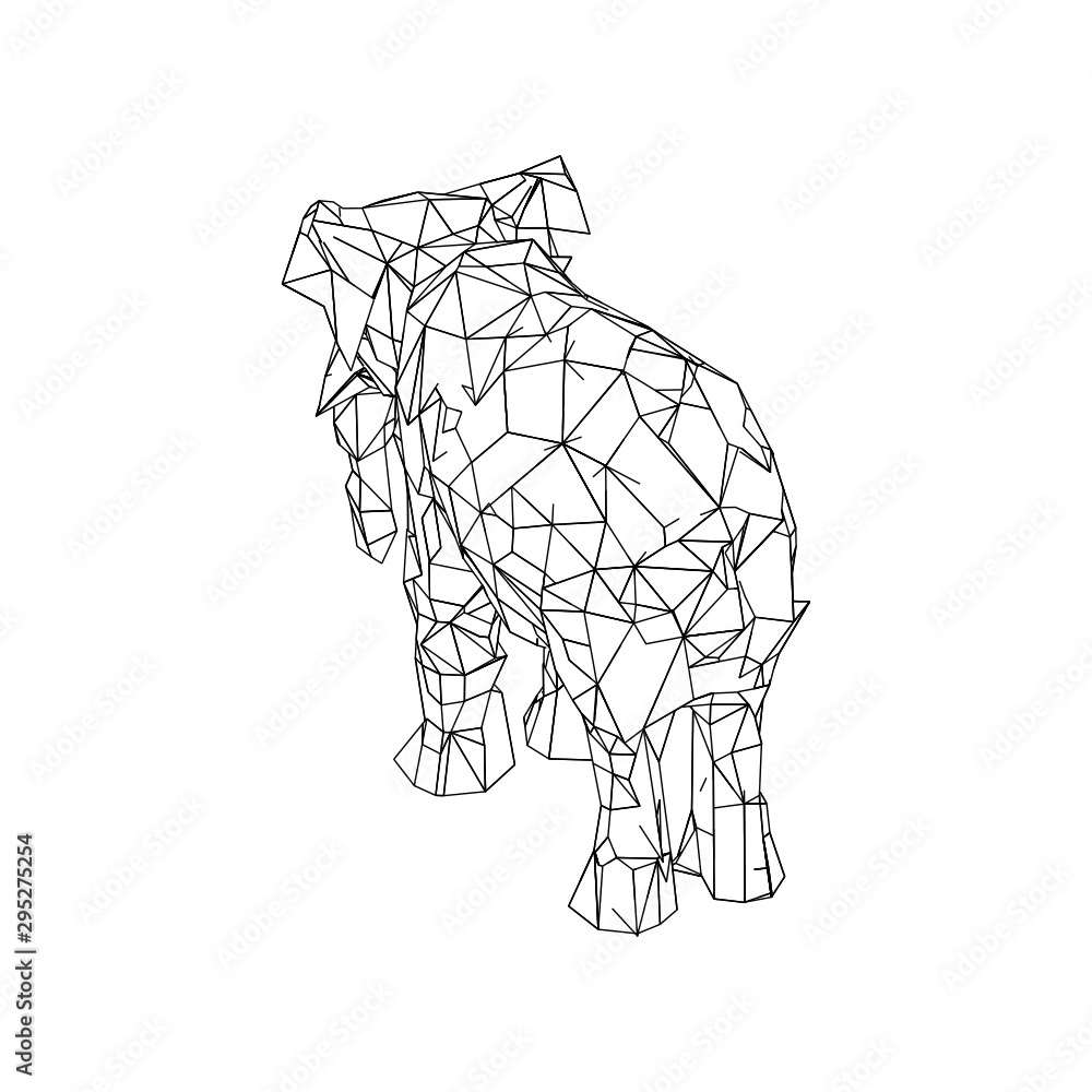 Mozaic Elephant Abstract Background with triangular composition