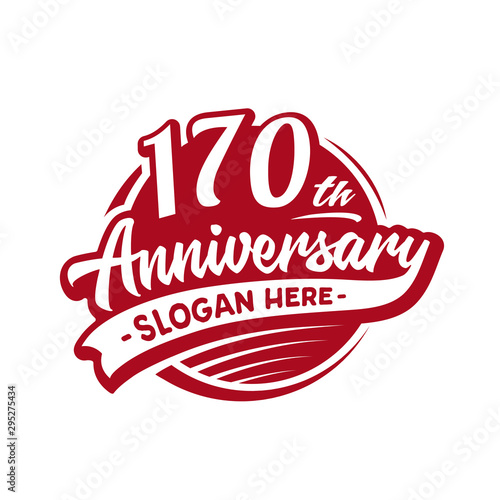 170 years anniversary design template. One hundred and seventy years logo. Vector and illustration. 