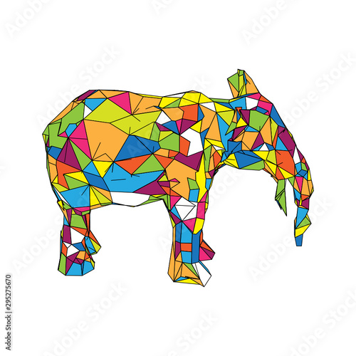 Mozaic Elephant Abstract Background with triangular composition