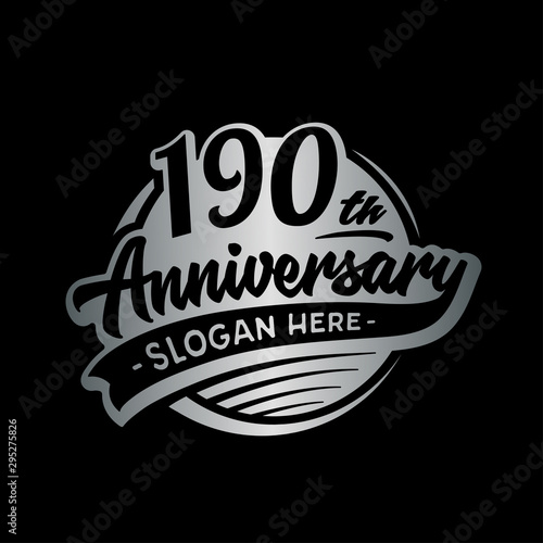 190 years anniversary design template. One hundred and ninety years logo. Vector and illustration. 