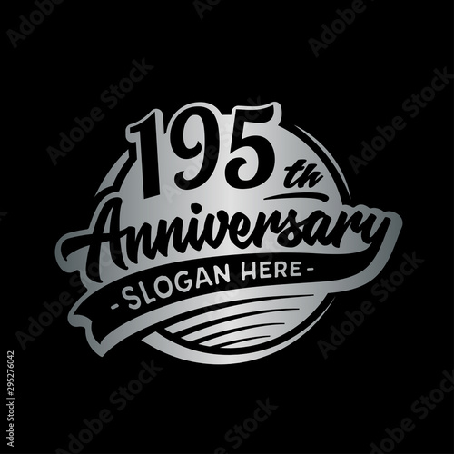 195 years anniversary design template. One hundred and ninety-five years logo. Vector and illustration. 