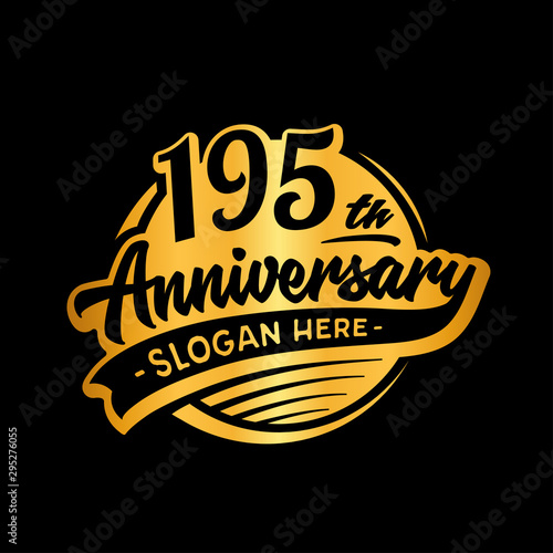 195 years anniversary design template. One hundred and ninety-five years logo. Vector and illustration. 