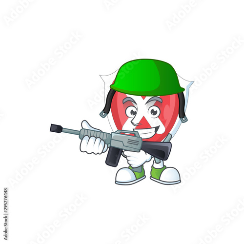 Army emblem cross shield for bacteria prevention.