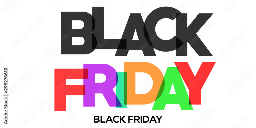 BLACK FRIDAY colorful vector typography banner