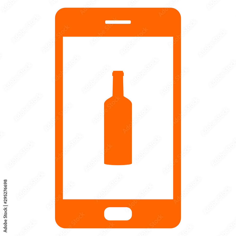 Flasche und Smartphone Flasche und Smartphone