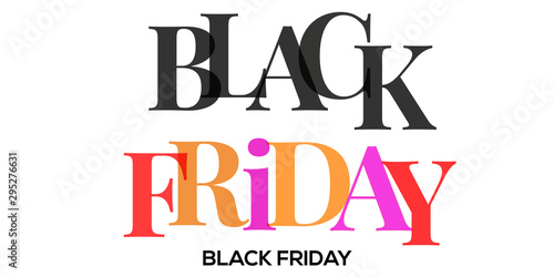 BLACK FRIDAY colorful vector typography banner