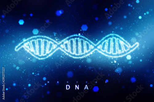 2d render of dna structure, abstract background