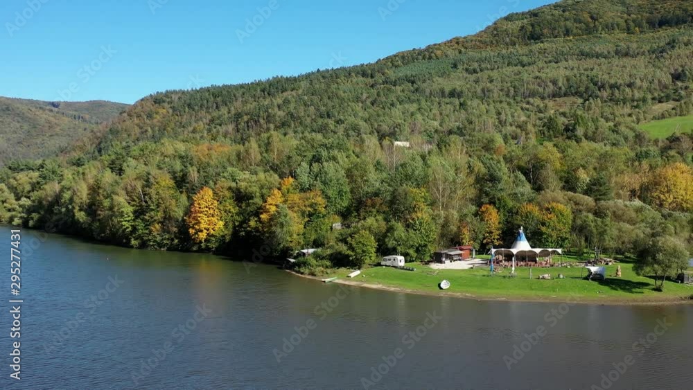 Aerial view of water reservoir Ruzin in Slovakia