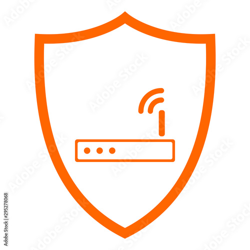 Router und Schild