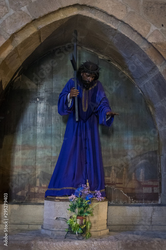 Statue of black Jesus in Getaria, Spain