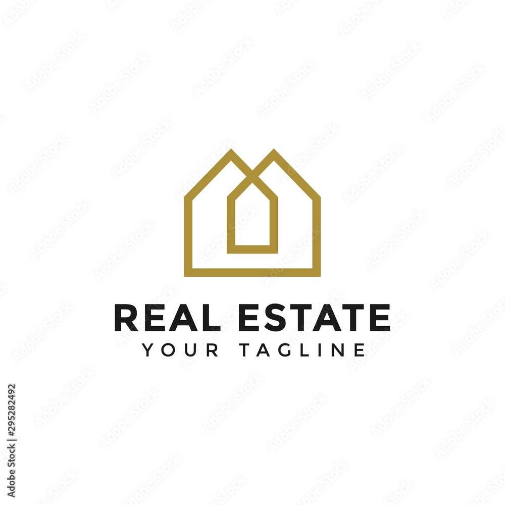 Abstract Simple Elegant Real Estate Logo Line Design Template Abstract Simple Elegant Real Estate Logo Line Design Template