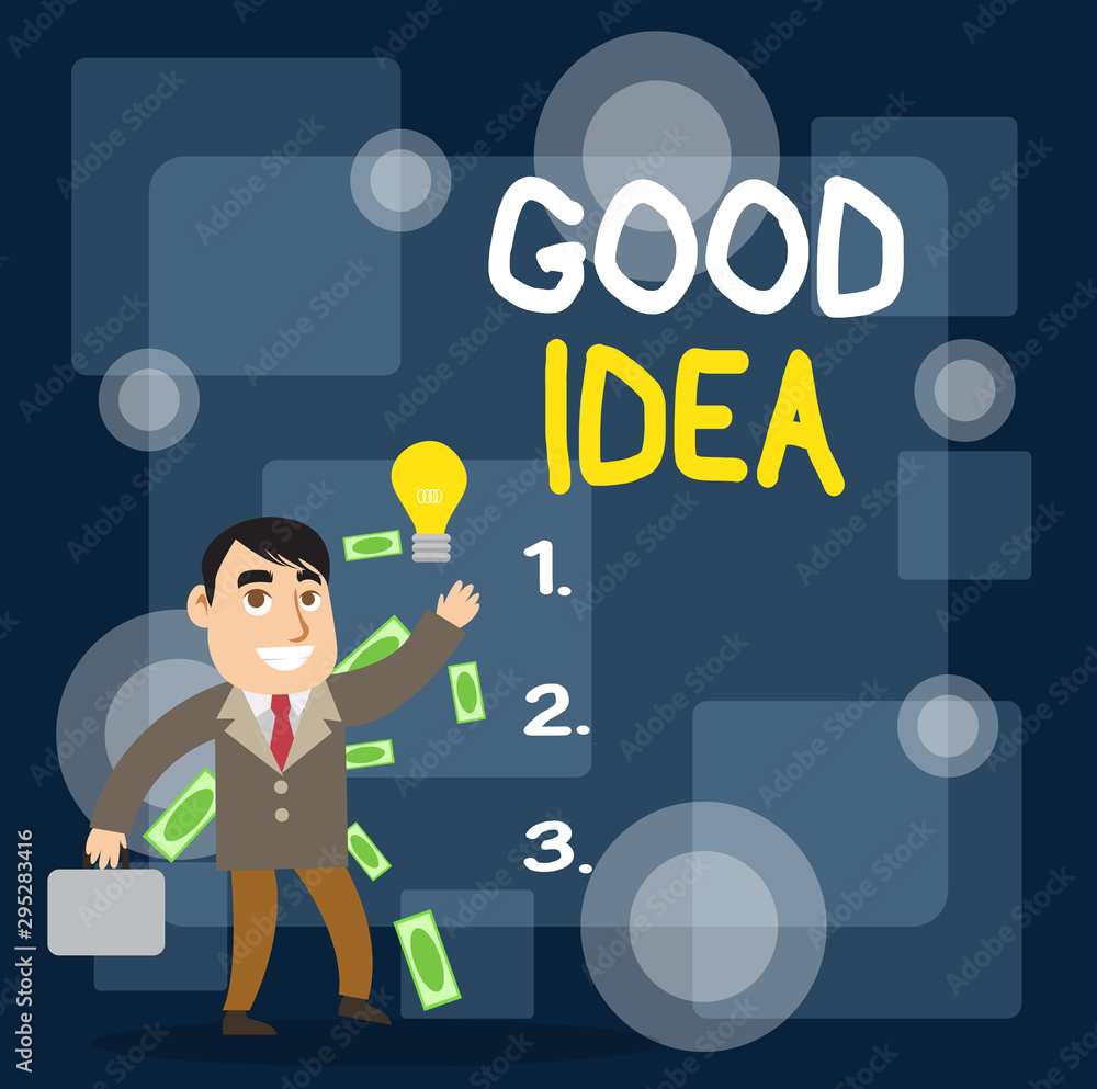Writing note showing Good Idea. Business concept for State of huanalysis brain to bring great intelegence towards something Successful Businessman Generating Idea or Finding Solution Writing note showing Good Idea. Business concept for State of huanalysis brain to bring great intelegence towards something Successful Businessman Generating Idea or Finding Solution