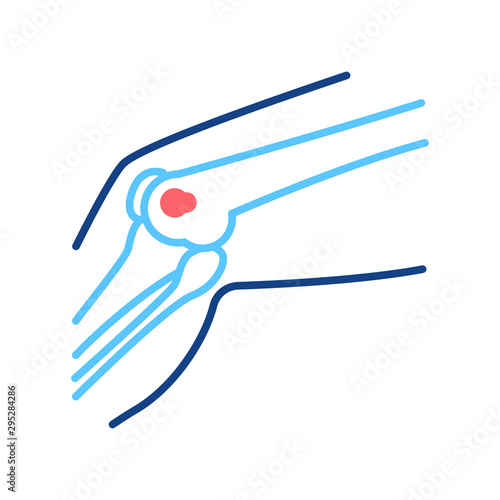 Osteogenic sarcoma is a cancerous tumor in a bone line color icon. Human anatomy concept. Malignant neoplasm. Sign for web page, mobile app, button, logo.